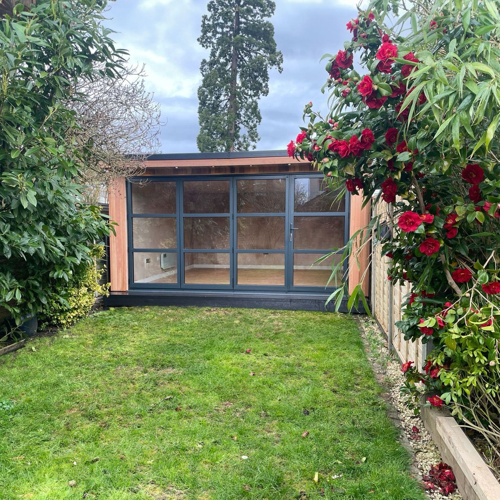 4m crittal bifold doors on a garden room, Surrey