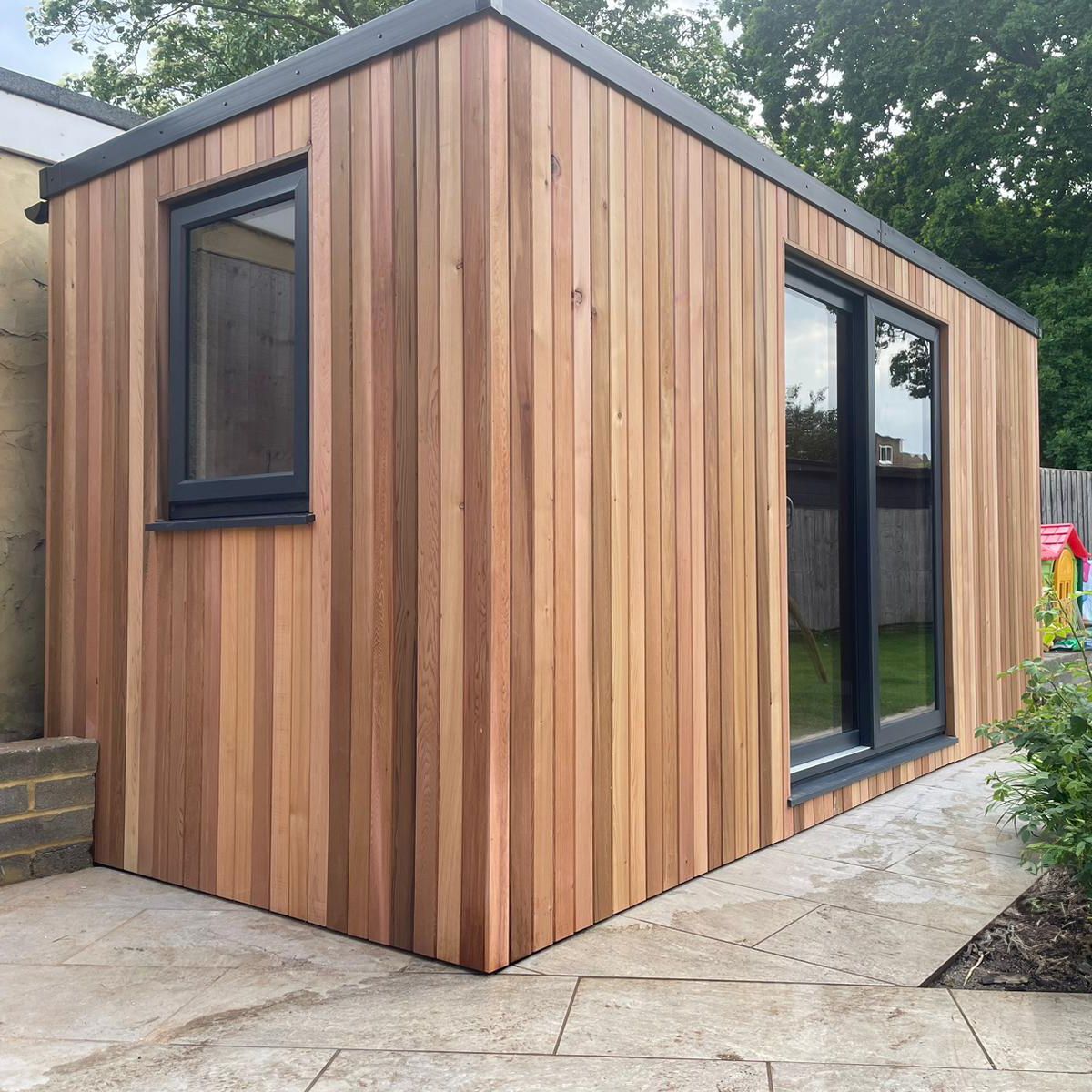 Western Red Cedar cladding on a garden room