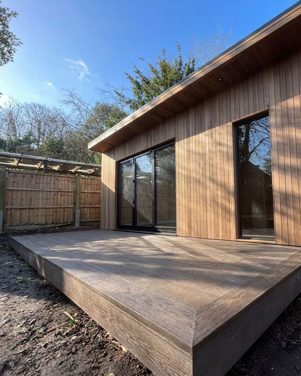 Garden room with millboard decking