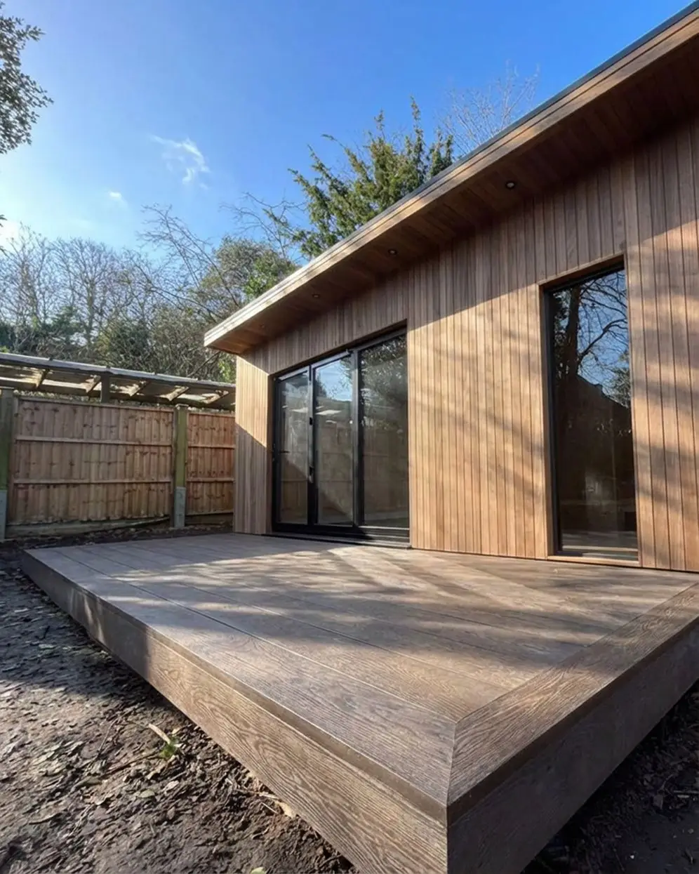 Garden room with millboard decking