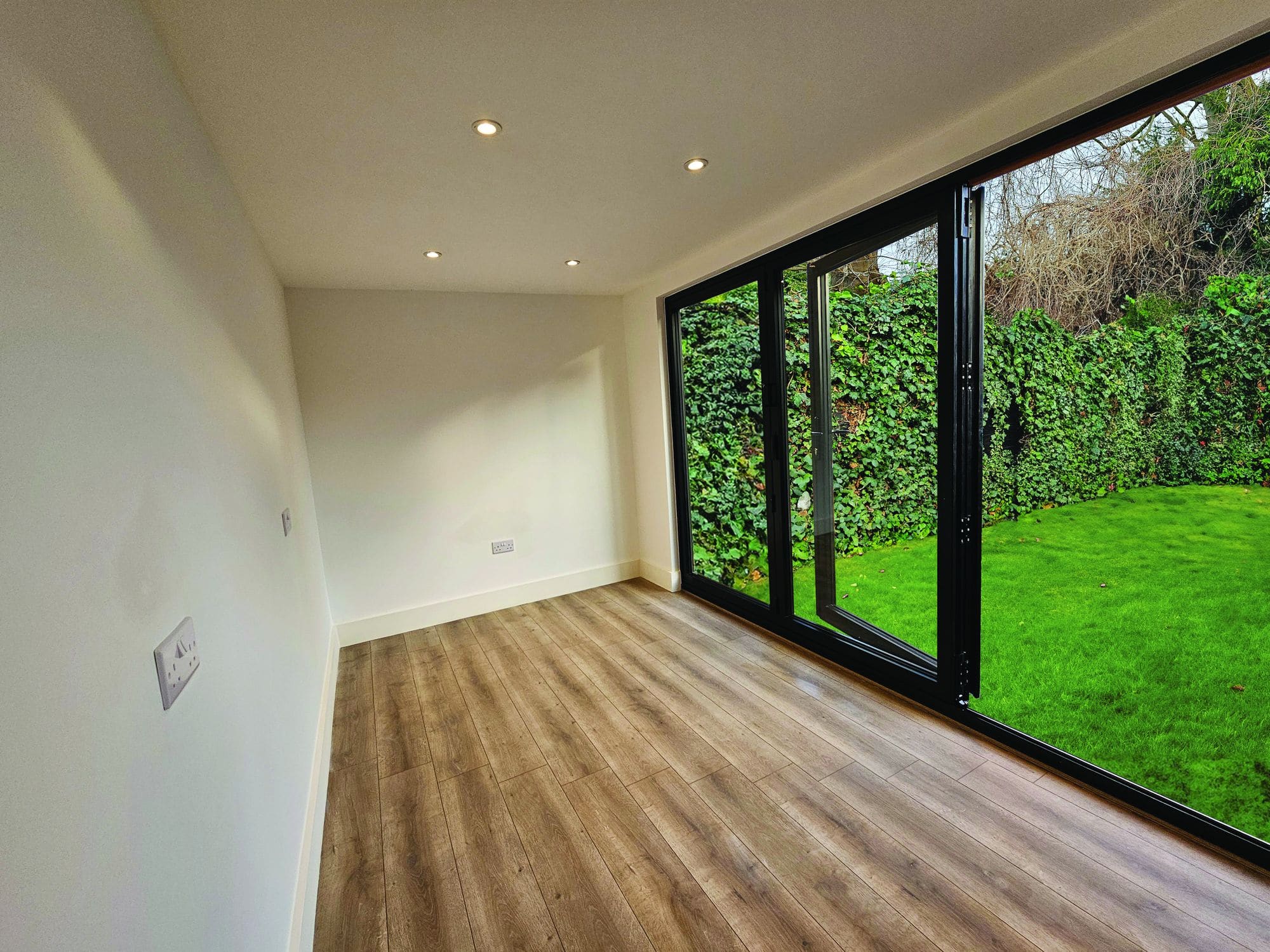 Decorated interior of a finished garden room