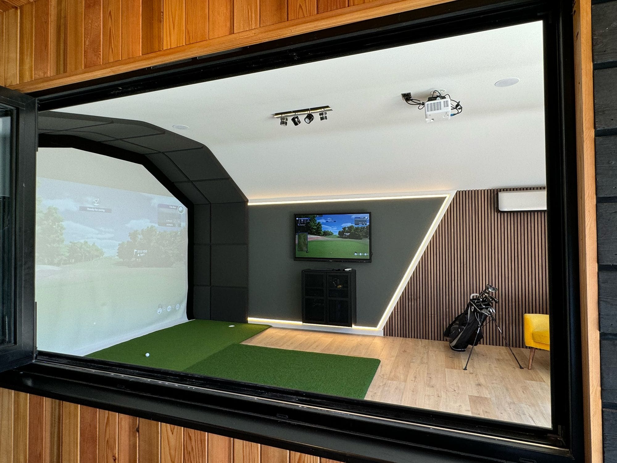 Golf simulator studio setup