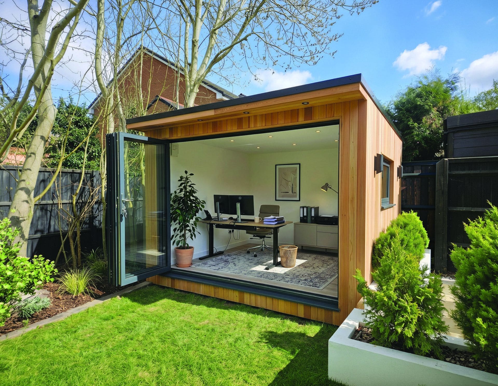 Standard height, flat roof