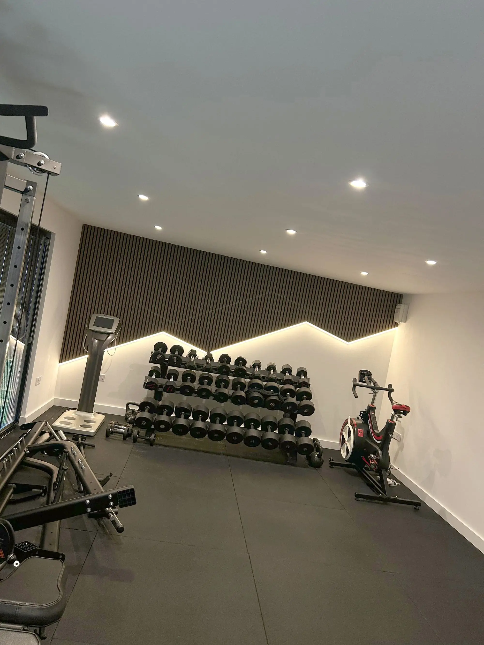 LED strip lighting inside garden gym