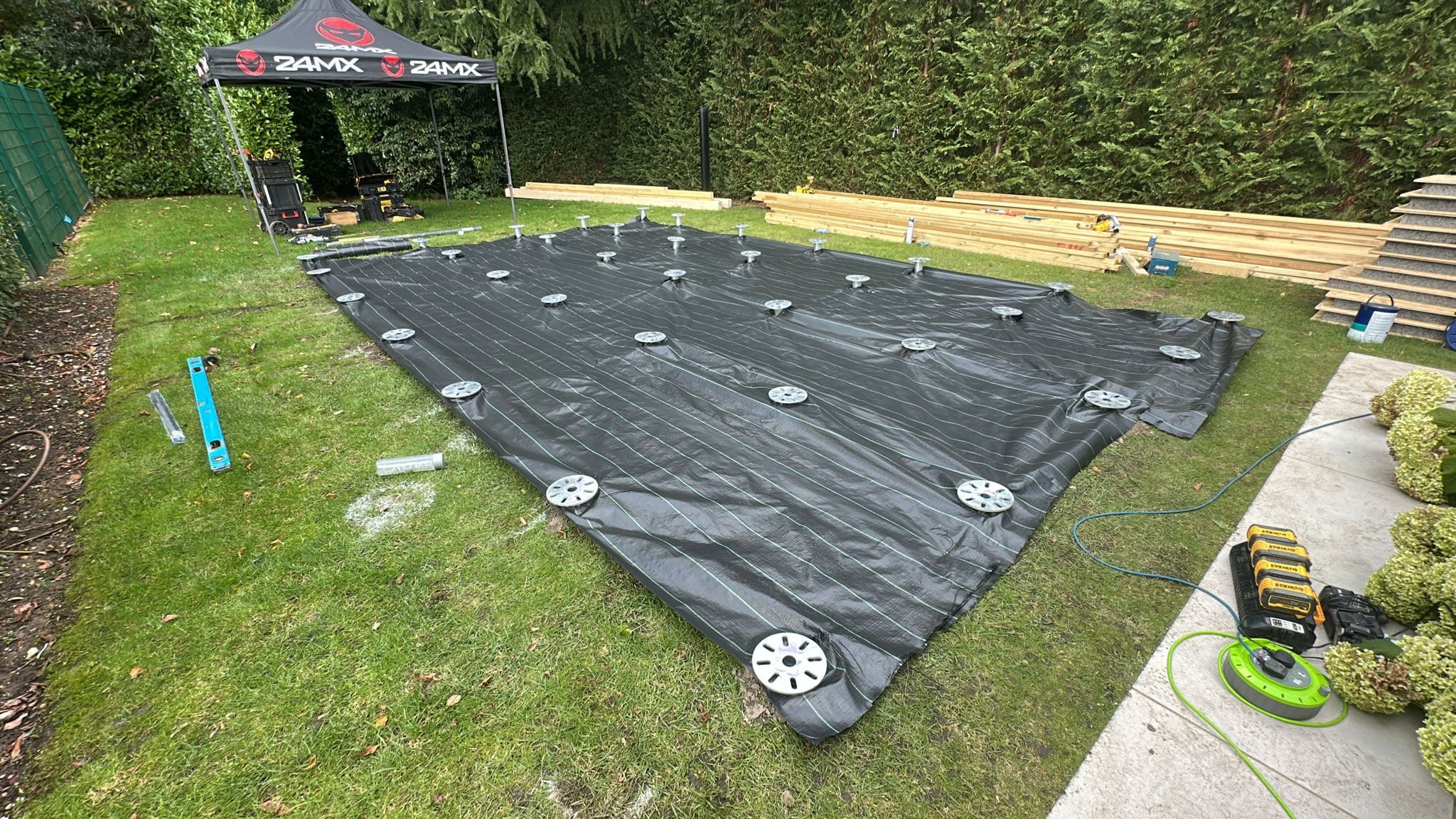 Ground screw installed in ground