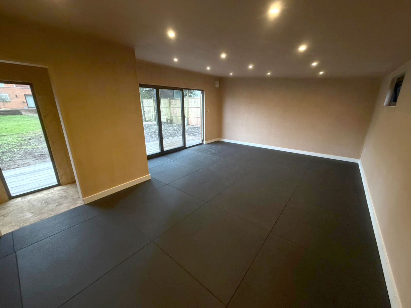 Flooring in an extended height garden gym