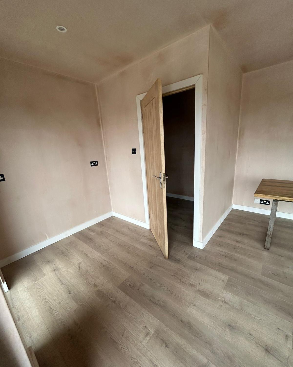 Finished interior of a garden room